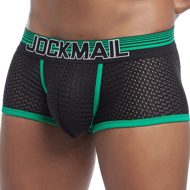 JOCKMAIL, новинка, сексуальное мужское нижнее белье, боксеры, дышащая сетка, боксеры, мужские трусы, мужские трусы, cueca, мужские трусы для пениса, мужские трусы, s