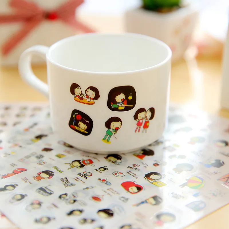 6 листов/упаковка бумажные наклейки для скрапбукинга|stickers fashion|sticker decorationstickers