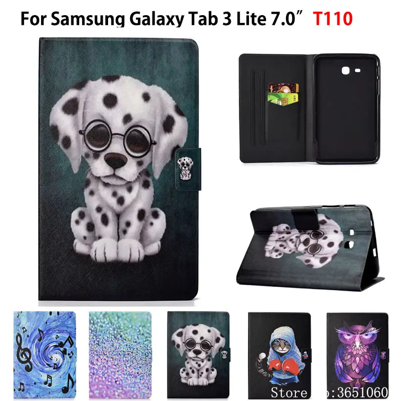 Чехол для Samsung Galaxy Tab 3 Lite 7 0 дюйма женский T110 T111 T113 T116 чехол с милым котом собакой