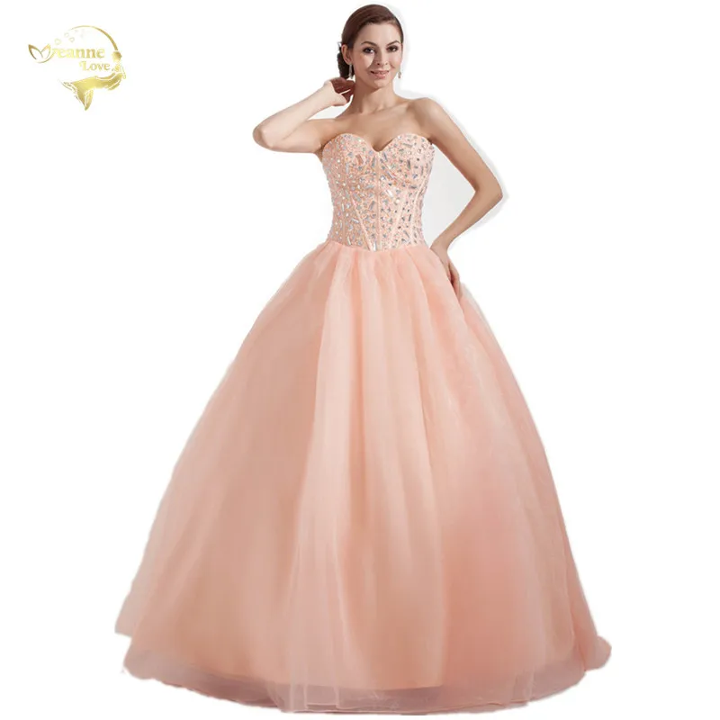 Женское платье для выпускного вечера розовое до пола из органзы 15 лет 2021|quinceanera