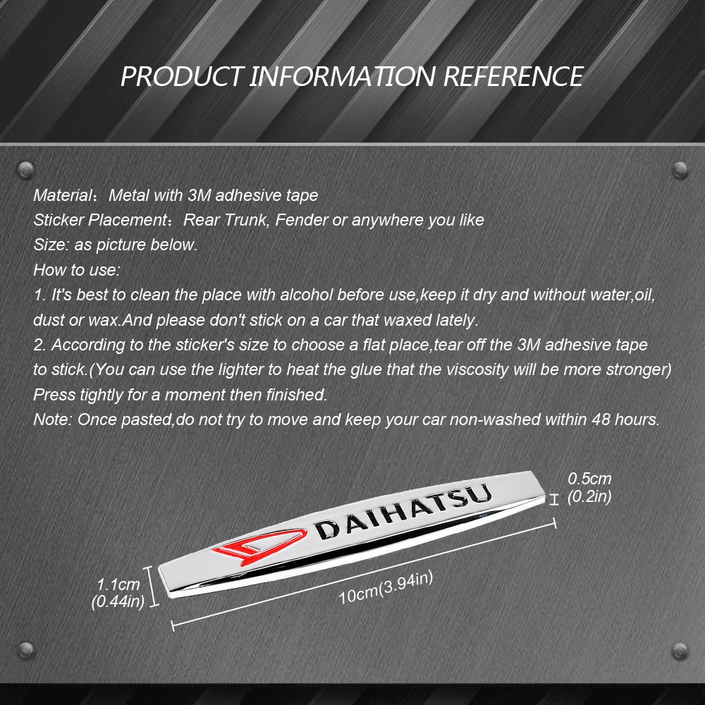 Наружное украшение для автомобиля Daihatsu Terios Sirion YRV Charade Feroza Mira Rocky автомобильный крыло эмблема значок металлический стикер наклейка