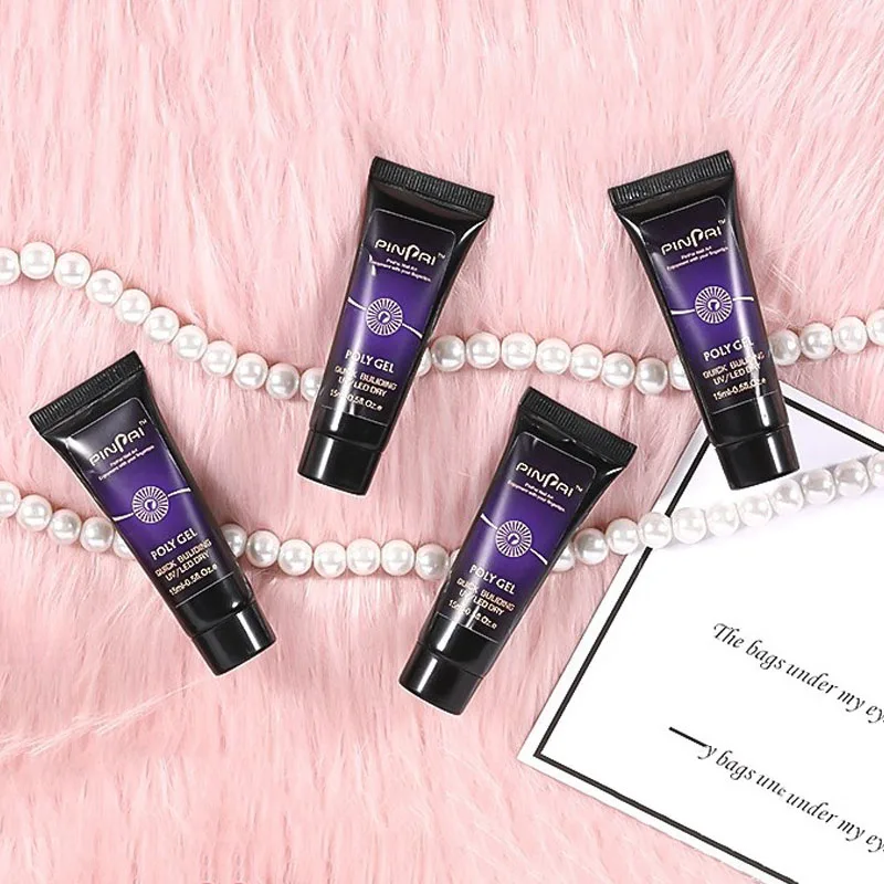 15 мл поли гель Polygel ногтей акрил Кристалл УФ светодиодный Builder Gel Советы повышение скольжения решения быстро гель продлевающий половой акт