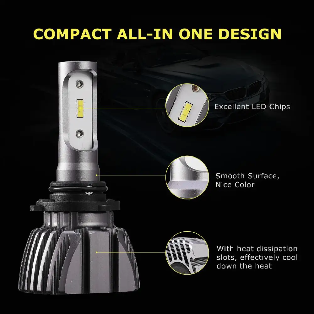 Oslamp 9006 HB4 светодиодный фары для авто 50 Вт 8000lm CSP чипы фонарь свет Светодиодная