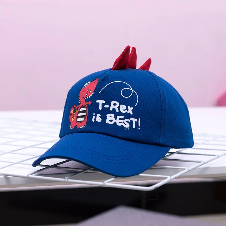 cloth cap blue Брендовая милая детская бейсбольная кепка с динозавром, хлопковая сетчатая Кепка для мальчиков и девочек, летняя Детская кепка с изображением животных из мультфильма, голубая Кепка для детей 2-10 лет - Цвет: cloth cap blue