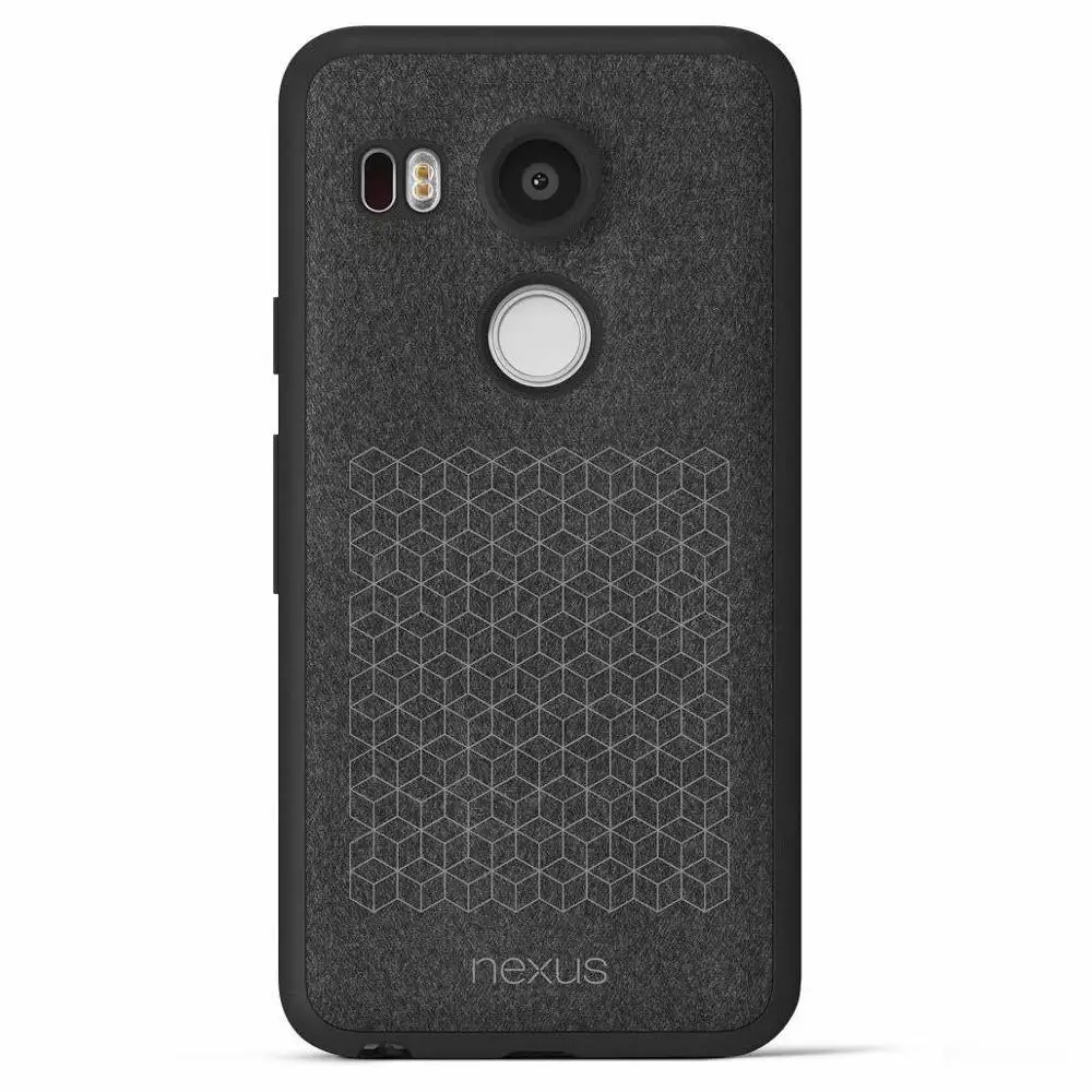 Черный Официальный бампер тканевый чехол для Google NEXUS 5X подлинный - Цвет: Черный