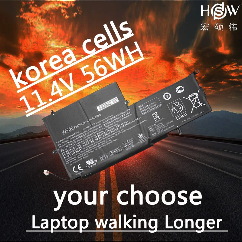 Новый аккумулятор HSW 11 1 В 56 Втч для HP Spectre Pro X360 13 PK03XL HSTNN-DB6S 6789116-005 Аккумулятор akku |