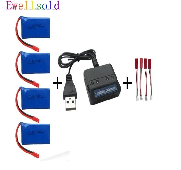 

wltoys V626 V636 V686 Q222 X250 V686G RC Quadcopter parts 3.7V 780mah Li-polymer battery*4pcs+4 in1 charger box 5pcs/lot