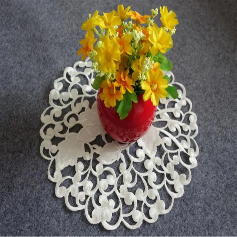 Бесплатная доставка белая круглая скатерть с отверстиями 20 см 30 40 чашка чехол для