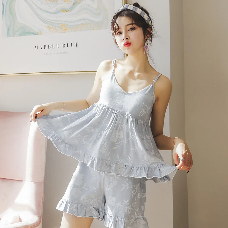 Элегантные пижамы для сна женщин нижнее белье на бретельках короткие штаны