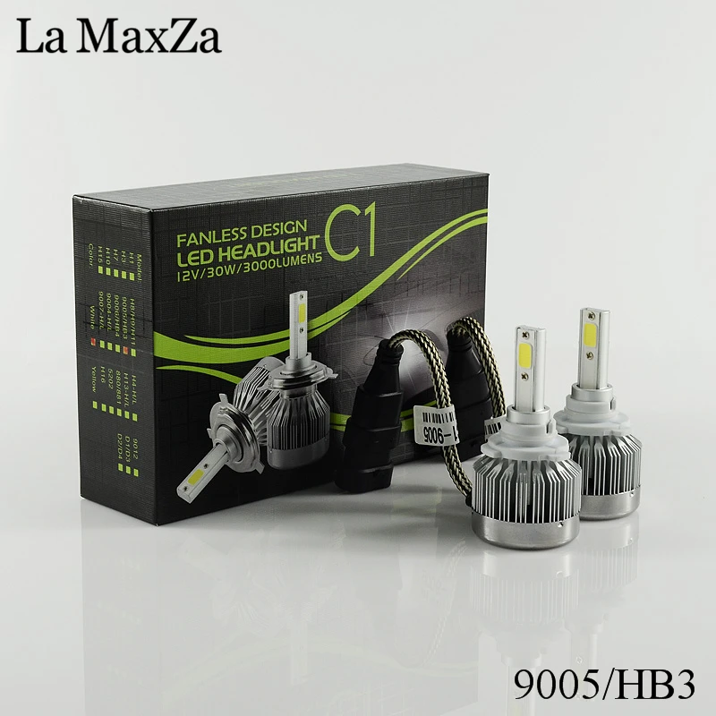 La MaxZa 2 шт. 60 Вт 6000LM 6000 К H4 H7 светодиодный автомобильный головной светильник 9005 9006