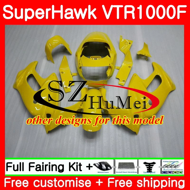 Комплект обтекателей для HONDA SuperHawk серебристо серого цвета VTR1000F 97 02 03 04 05 108SH21 VTR1000 F