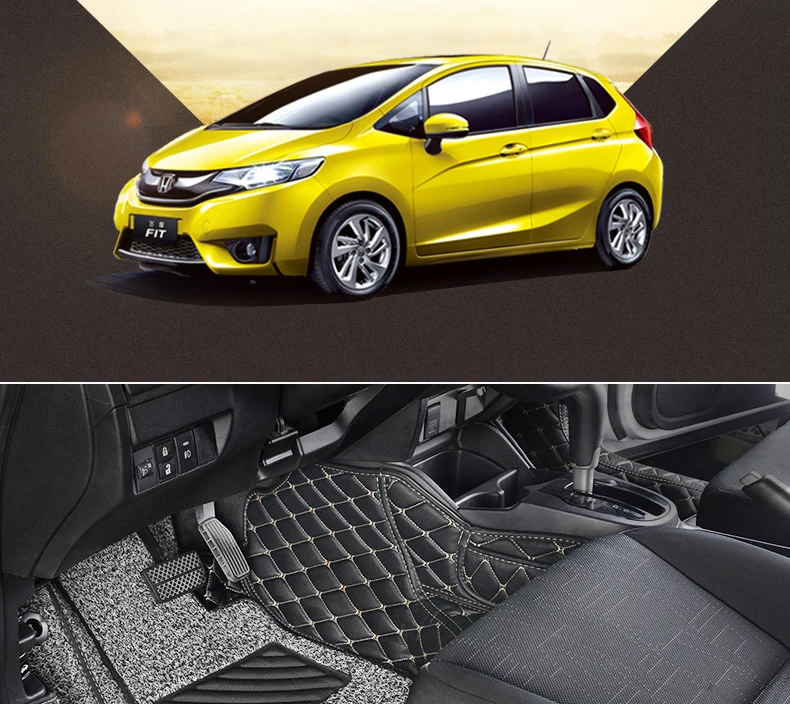 Lsrtw2017 волокно Кожаный Автомобильный внутренний коврик для honda fit