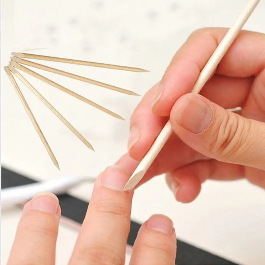 Палочки для дизайна ногтей из апельсинового дерева 100 шт. палочка удаления