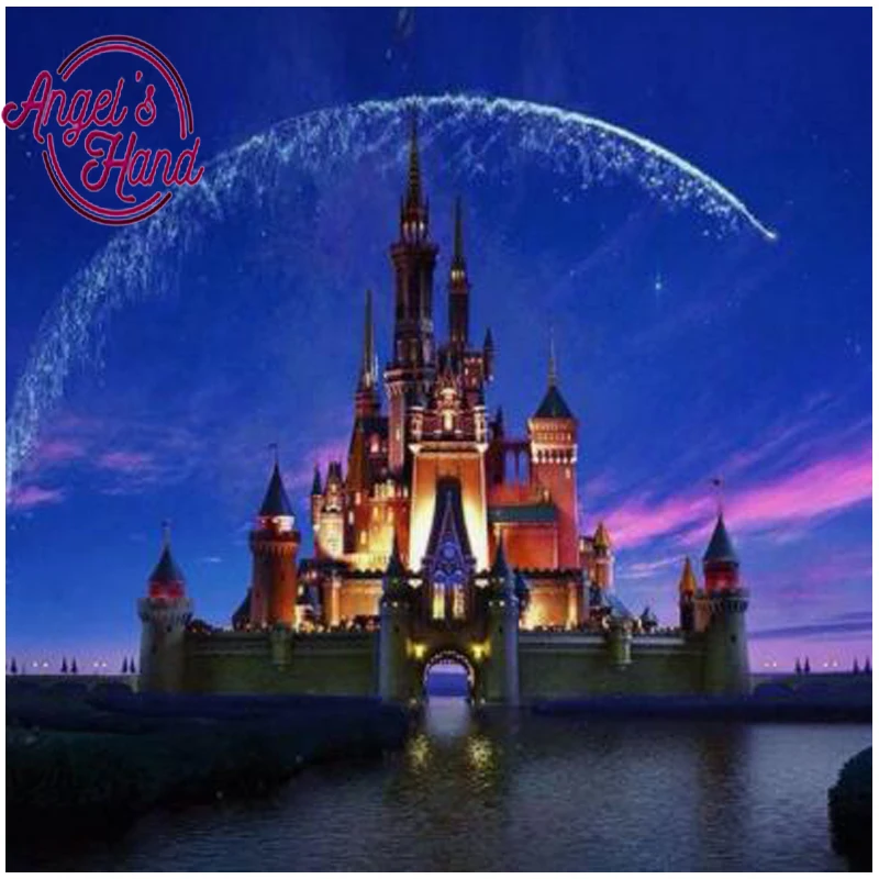 ANGEL'S HAND DIY diamond painting cross stitch Mosaic 5D full Sea castle fireworks round needlework | Дом и сад