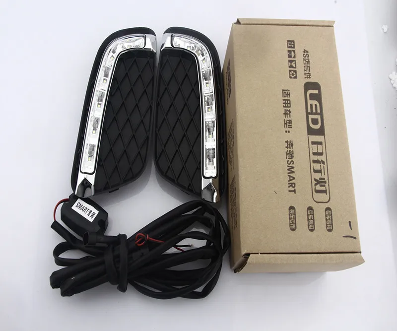 Автомобильные мигалки 2 шт. DRL для Mercedes Benz Smart fortwo 2008 2009 2010 2011 дневные ходовые огни Противотуманные фары крышка автомобиля Стайлинг