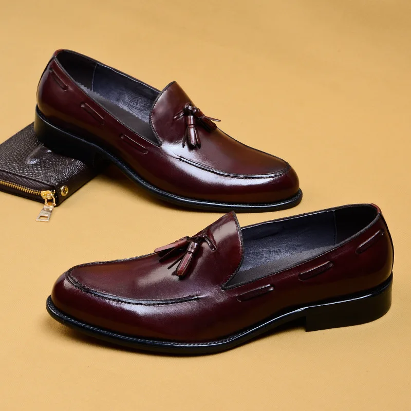 

New mens dress shoes spring autumn British business Genuine Leather shoes men cowhide formal casual shoes male oxford shoes