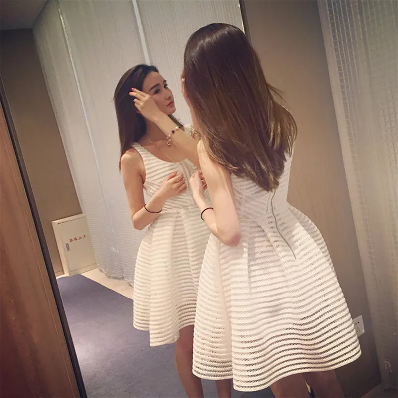 Женское платье без рукавов Maxdiroo летнее трапециевидной формы офисное с вырезами