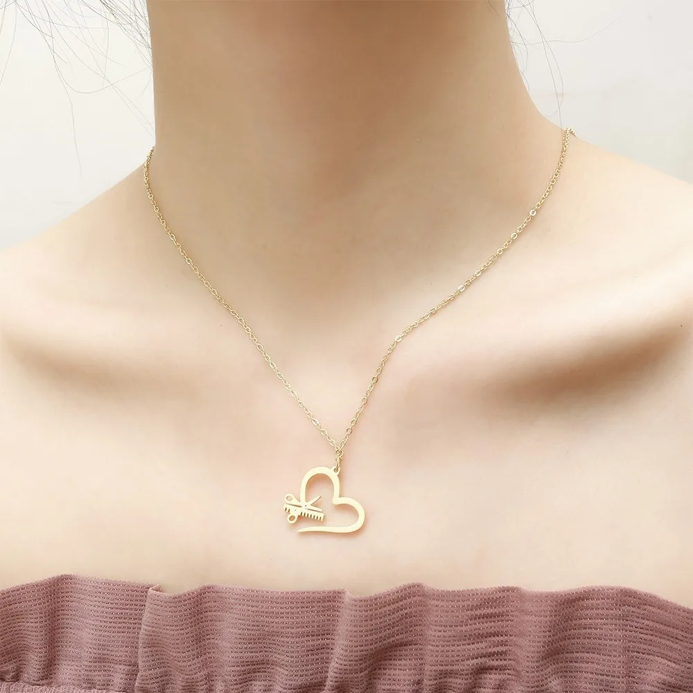 RIR уникальные Компактные ножницы для любви ожерелье розовое золото Шарм кулон