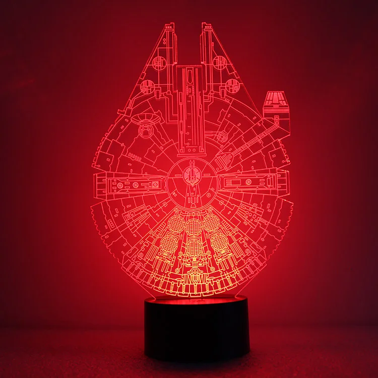 Многоцветный СВЕТОДИОДНЫЙ ночник с питанием от USB 5 В 1 Вт 3D фонарик из фенилния