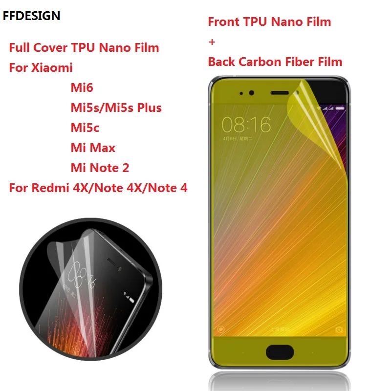 Полностью покрывающая защитная пленка из ТПУ Для Xiaomi Mi6 Mi5s Plus Mi5c Mi Note 2 Max Redmi 4X не