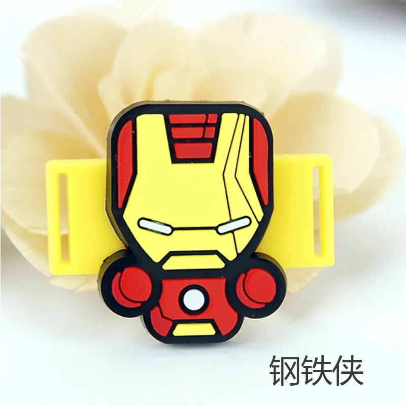 2pcs Iron man 2 шт./компл. с изображением героев фильма Марвел «мстители» фигурка игрушки аксессуары спортивные шнурки Пряжка Железный человек Капитан Америка «Халк», «Тор», «Человек-паук» - Цвет: 2pcs Iron man
