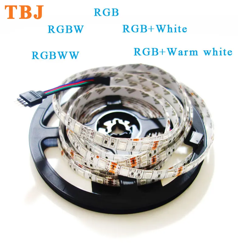 

Гибкая Водонепроницаемая светодиодная лента, 12 В постоянного тока, RGBW / RGBWW / RGB + белый/RGB + теплый белый 5050 60 Светодиодный одов/м, 5 м/лот