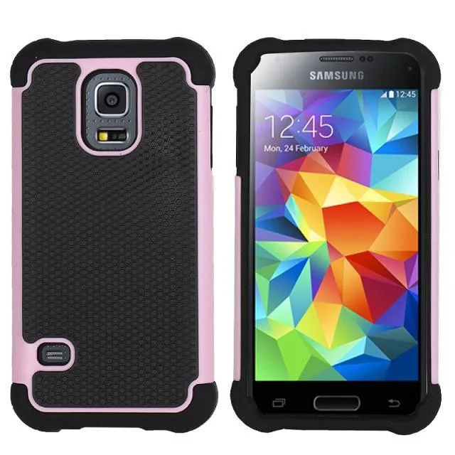 S5mini противоударный пластиковый чехол с шариками, силиконовый чехол для samsung Galaxy S5 mini G800F, гибридная задняя крышка с двойным слоем - Цвет: Розовый