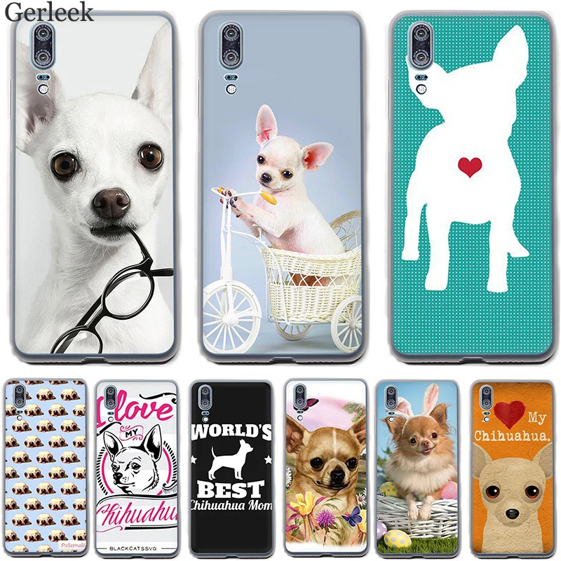 Чехол-накладка для Huawei P30 P9 P8 P10 P20 Lite Plus Pro MINI P Smart I Love My Chihuahua Dog Мопс окрашенный
