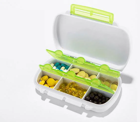 

Pills Case Folding Sealed Pill Storage Box Outdoor Travel Compartment Splitter Vitamin Medicine Tablet Survival Container