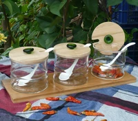 creative glass sauce jar set seasoning sauce pot seasoning box household appliances kitchen seasoning bottle