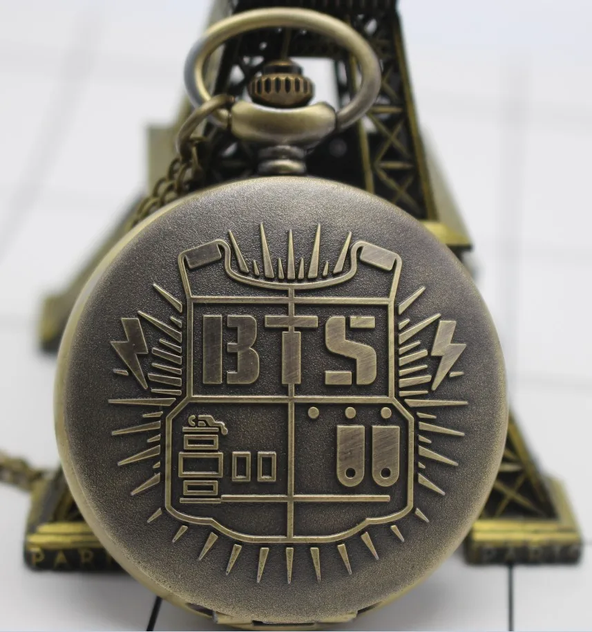 Винтажные кварцевые карманные часы BTS с подвеской аналоговые в виде кулона