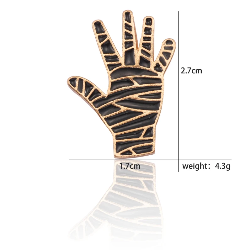 

Hip Hop Hand Brooch Black Pins For Women Unisex Enamel Pins Punk Brooches For Men Mens Jewelry Christmas Halloween Gift