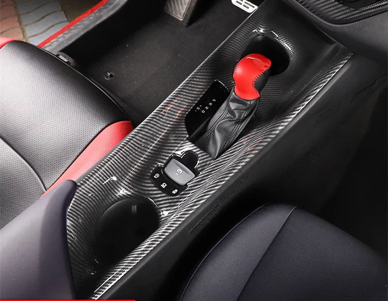 carbon fiber Для Toyota CHR C-HR- модификация рамы редуктора Средний контрольный редуктор панель интерьера авто аксессуары нашивка-полоска - Цвет: carbon fiber