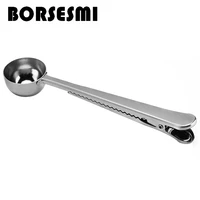 100pcslot latest kitchen gadgets metal kiwi fruit spoon stainless steel coffee scoop with clip