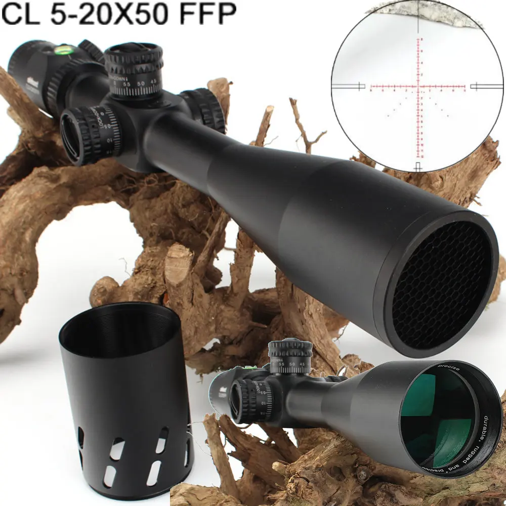 

ohhunt CL 5-20X50 FFP First Focal Plane Hunting Riflescope Side Parallax Glass Etched Reticle Lock Reset Scope with Bubble Level