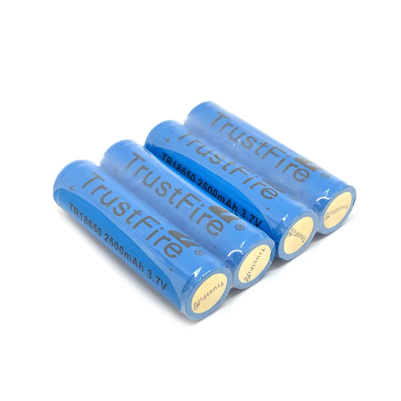 

12pcs/lot TrustFire TR18650 3.7V 2500mAh 18650 Rechargeable Lithium Protected Battery with PCB Power Source For LED Flashlights