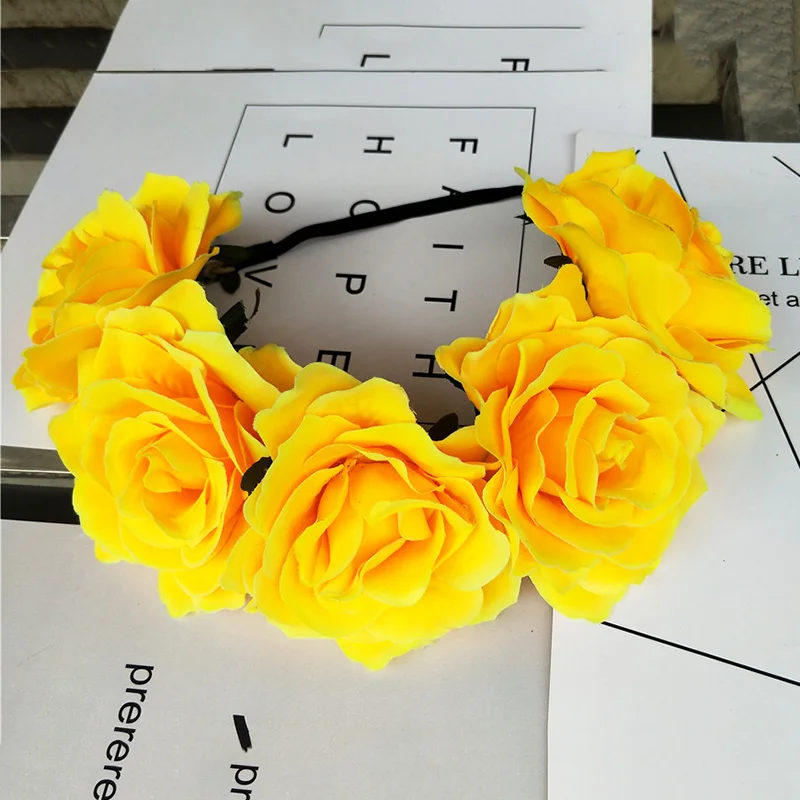 Цветочный ободок с розами Цветочная корона для подружки невесты цветок ручной