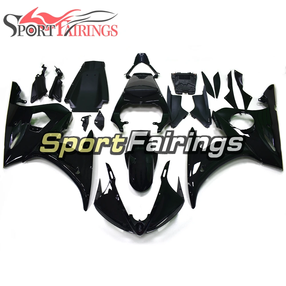 

Complete ABS Plastic Injection Mortorbike Body Kit For Yamaha YZF600 R6 2003 2004 03 04 Gloss Black Motorcycle Fairings Carenes