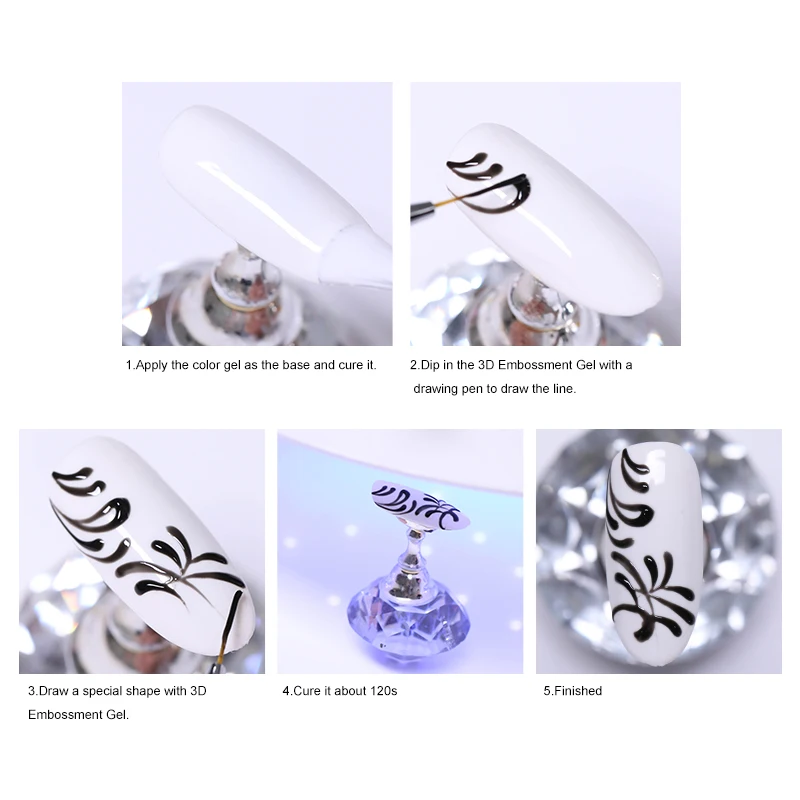 Гель лак для 3d тиснения LEMOOC 5 мл|Гель ногтей| |