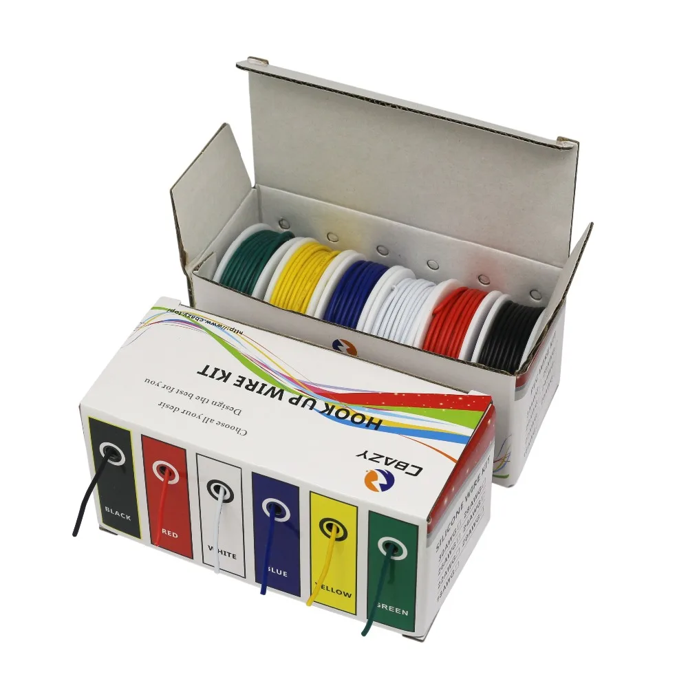 

60m / box 196ft UL1007 24AWG each roll 10 meters cable wire tinned copper wire stranded wire 6 colors / box DIY