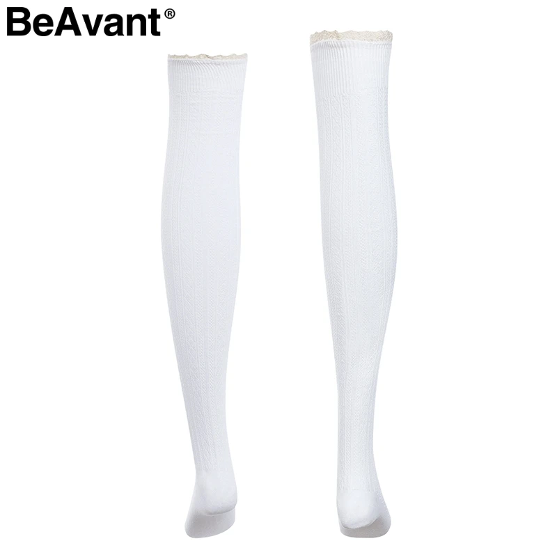 BeAvant сексуальные кружевные вязаные чулки женские осенние зимние облегающие