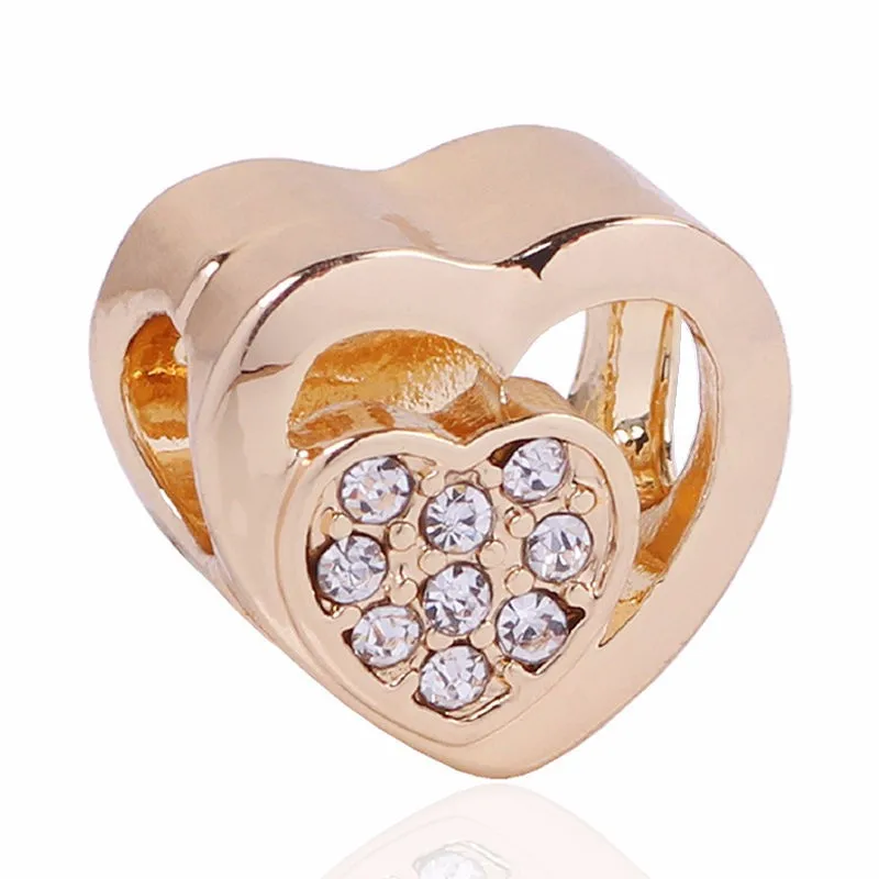Подходит для оригинальных браслетов Pandora и браслетов DIY Ювелирные изделия Новое поступление Любовь Сердце цветок навсегда мультфильм хрустальные бусины
