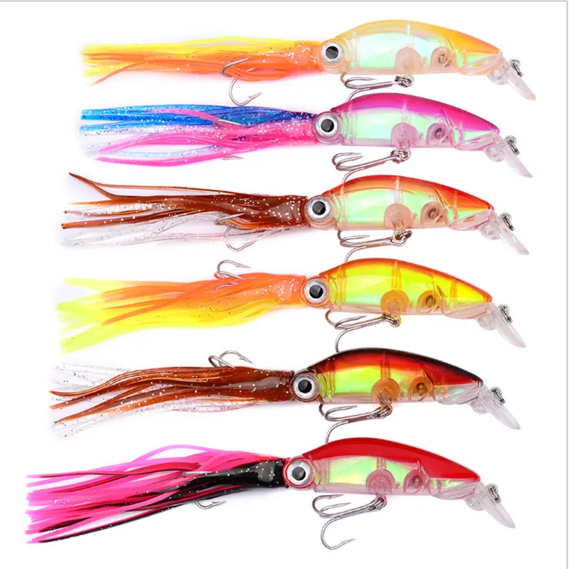 1 шт. Осьминог Рыболовный прикорм кальмаров жесткая приманка воблер 12 см/20 г 6