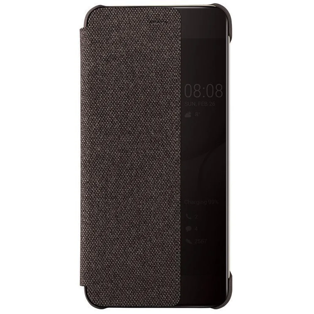 Коричневый Флип-чехол для huawei P10 P10plus, умный сенсорный чехол с окном, Магнитный чехол, Официальный huawei P10 Plus, чехол для телефона s - Цвет: Коричневый