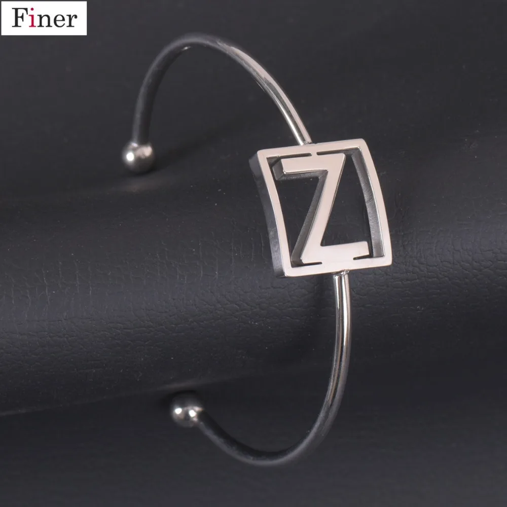 

New Aarrive Z Letter Bracelet Stainless Steel Silver Color Name Bangle