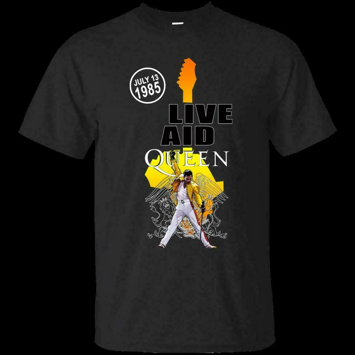 Цвет черная футболка queen Live AID 1985 размер S 5XL|Мужские футболки| |