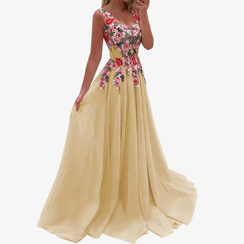 Женское платье свадебное летнее длина до пола элегантное модное для подружки