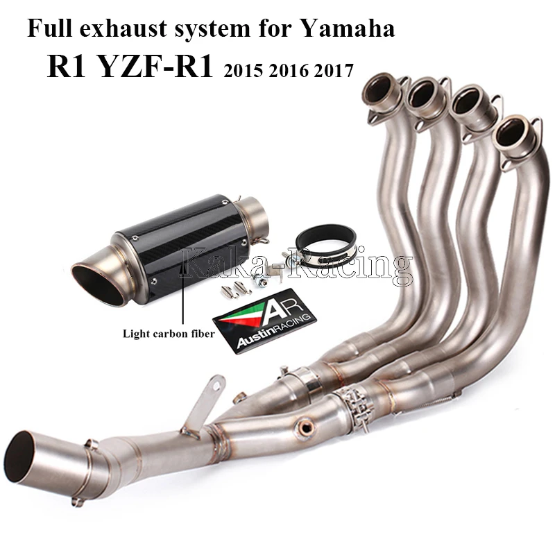 R1 Full system Motorcycle Exhaust AR Austin Racing Muffler Escape Front Header link pipe slip-on for Yamaha YZF-R1 2015-2018 | Автомобили