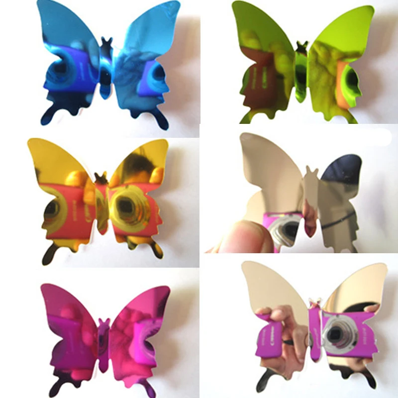 12 шт./компл. 3D наклейки на стену с зеркалом в виде бабочки украшение для дома