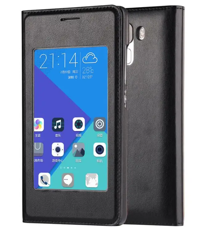 Black Бренд huawei honor 7 чехол Роскошный из искусственной кожи чехол huawei honor 7 подставка Флип кожаный чехол для huawei honor 7 - Цвет: Black